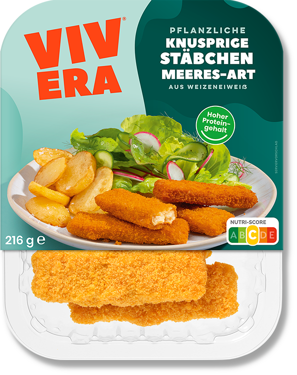 Vegane knusprige Stäbchen Fisch-Art